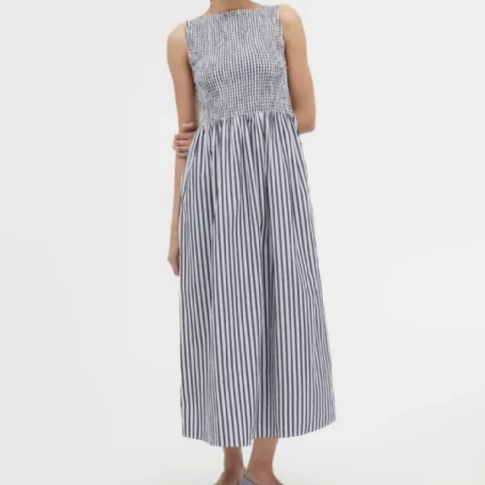 NWT Hill House Home The Cosima Nap Dress - Navy Stripe / M